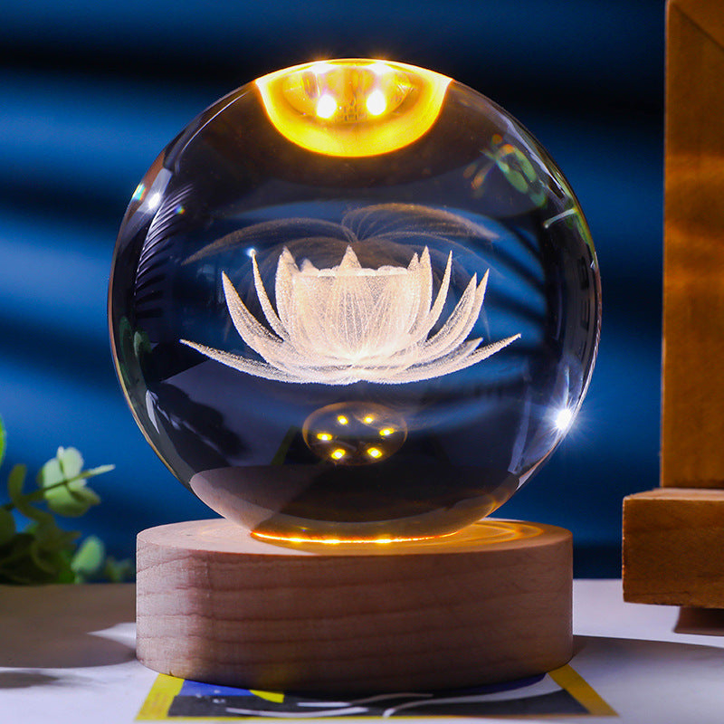 Stjärnhimmel 3D Mikro Landskap Kristallkula Hem Skrivbord Kreativ Interiör Snideri Vit Kristallkula Ornament Hantverk Presentprodukt