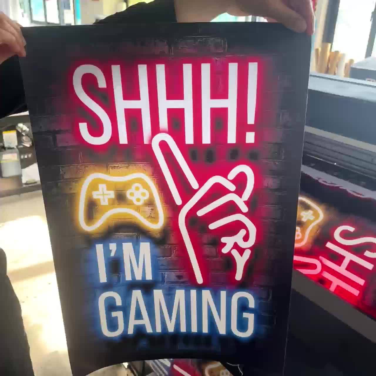 1 st neonspelposter - livfull canvastavla för spelhallar och pojkrum - perfekt väggdekor för Mancaves