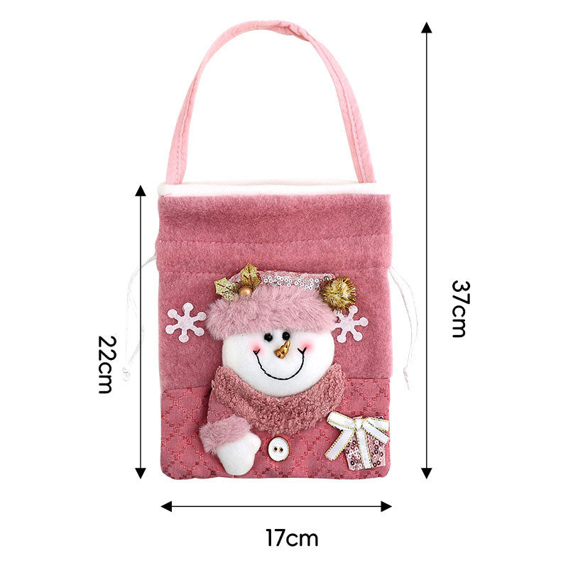 Julklappspåse, rosa glitterpresentpåse.