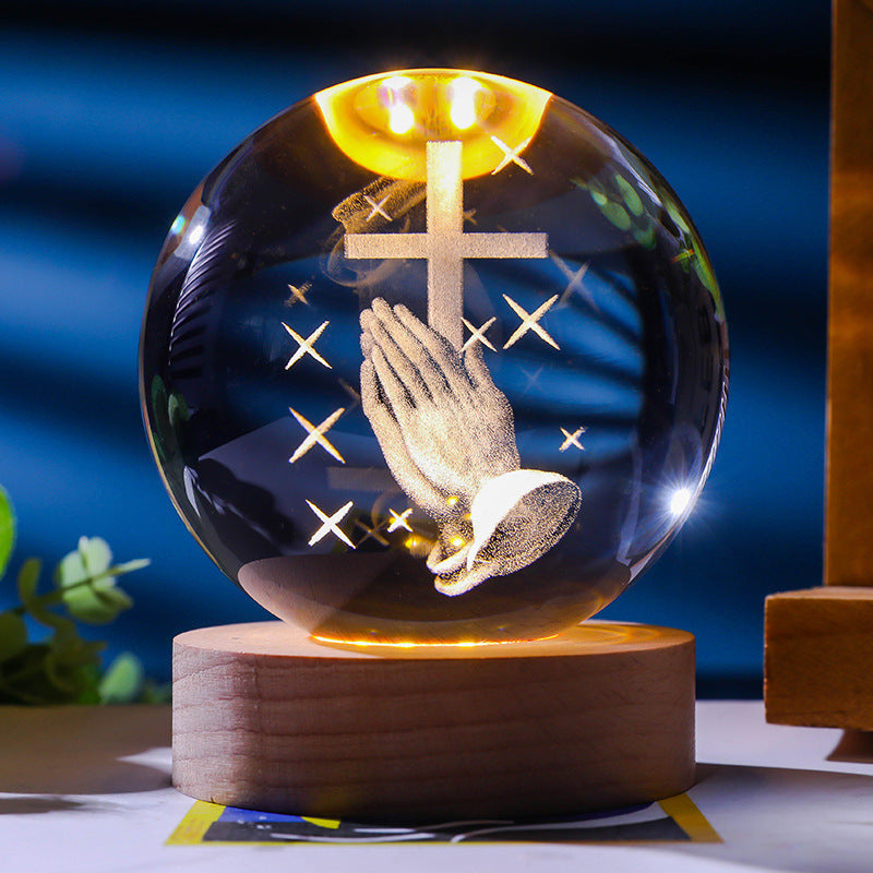 Stjärnhimmel 3D Mikro Landskap Kristallkula Hem Skrivbord Kreativ Interiör Snideri Vit Kristallkula Ornament Hantverk Presentprodukt