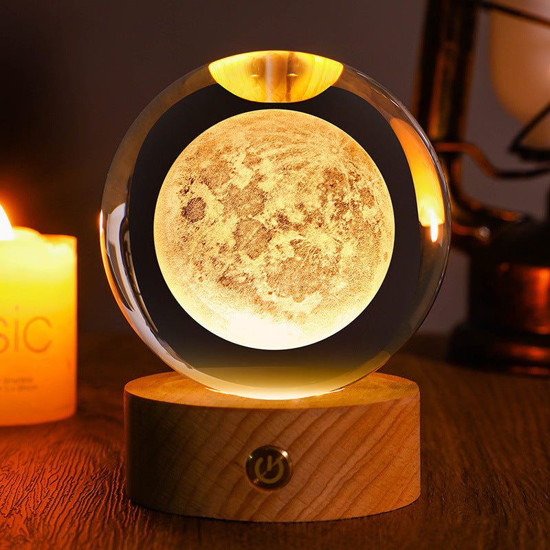 Stjärnhimmel 3D Mikro Landskap Kristallkula Hem Skrivbord Kreativ Interiör Snideri Vit Kristallkula Ornament Hantverk Presentprodukt