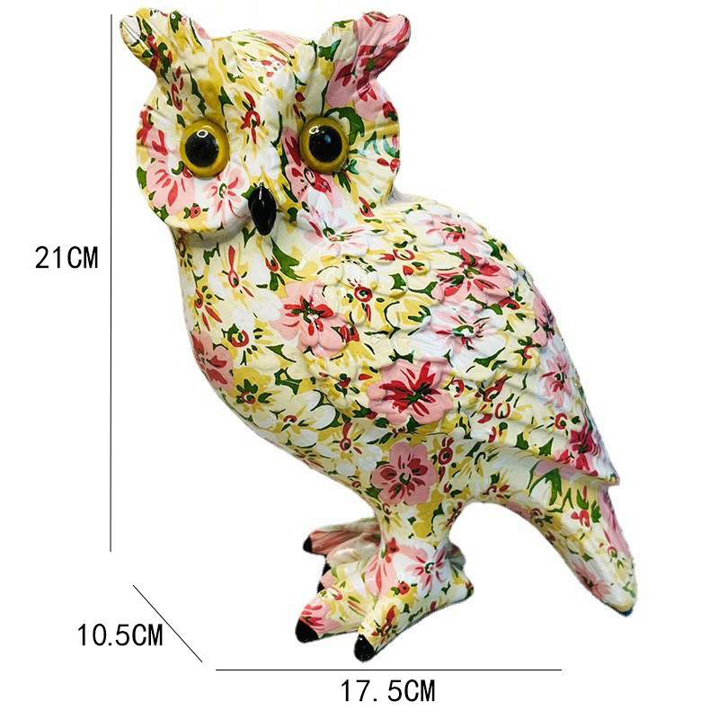 Kreativa färgglada ugglor harts ornament