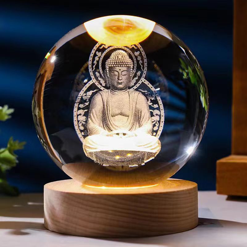 Stjärnhimmel 3D Mikro Landskap Kristallkula Hem Skrivbord Kreativ Interiör Snideri Vit Kristallkula Ornament Hantverk Presentprodukt