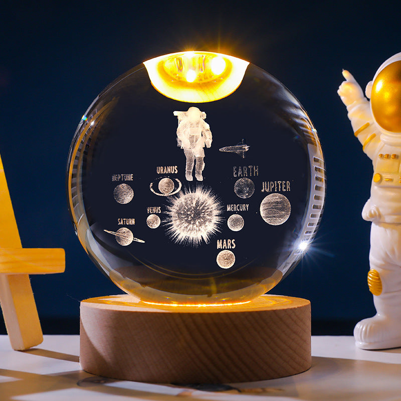Stjärnhimmel 3D Mikro Landskap Kristallkula Hem Skrivbord Kreativ Interiör Snideri Vit Kristallkula Ornament Hantverk Presentprodukt