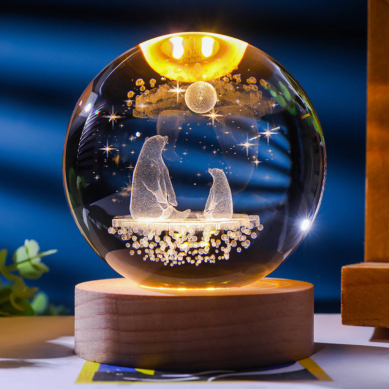 Stjärnhimmel 3D Mikro Landskap Kristallkula Hem Skrivbord Kreativ Interiör Snideri Vit Kristallkula Ornament Hantverk Presentprodukt