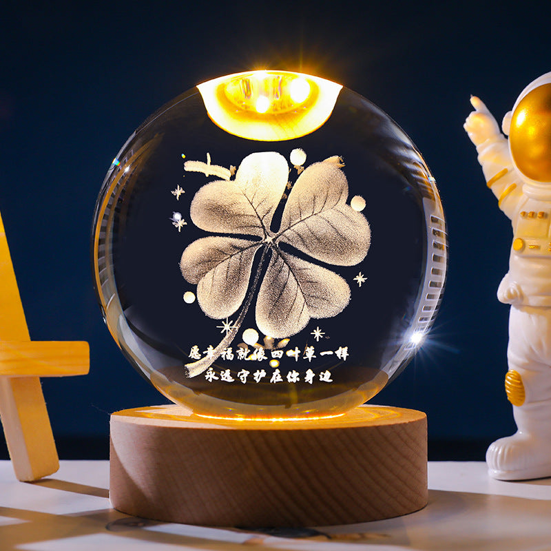 Stjärnhimmel 3D Mikro Landskap Kristallkula Hem Skrivbord Kreativ Interiör Snideri Vit Kristallkula Ornament Hantverk Presentprodukt