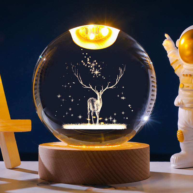 Stjärnhimmel 3D Mikro Landskap Kristallkula Hem Skrivbord Kreativ Interiör Snideri Vit Kristallkula Ornament Hantverk Presentprodukt
