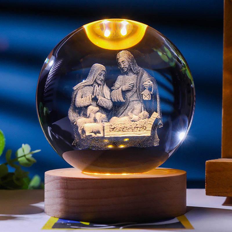 Stjärnhimmel 3D Mikro Landskap Kristallkula Hem Skrivbord Kreativ Interiör Snideri Vit Kristallkula Ornament Hantverk Presentprodukt
