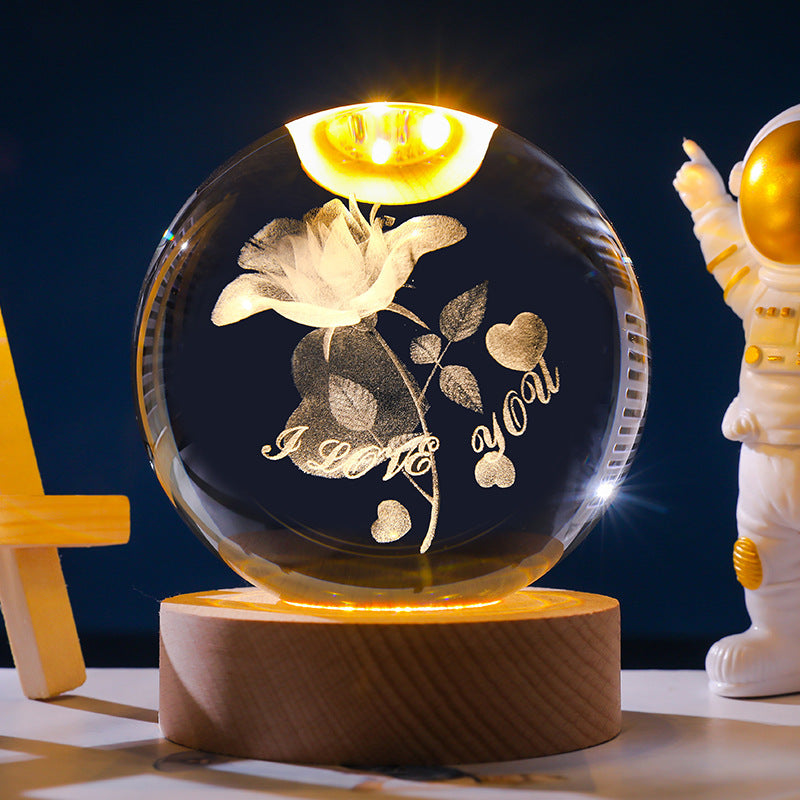 Stjärnhimmel 3D Mikro Landskap Kristallkula Hem Skrivbord Kreativ Interiör Snideri Vit Kristallkula Ornament Hantverk Presentprodukt