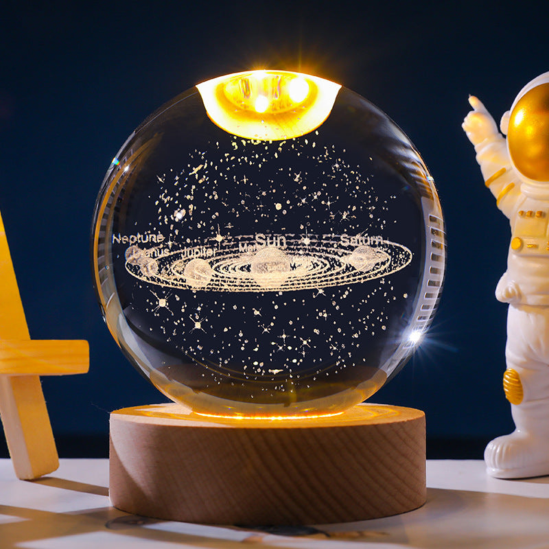 Stjärnhimmel 3D Mikro Landskap Kristallkula Hem Skrivbord Kreativ Interiör Snideri Vit Kristallkula Ornament Hantverk Presentprodukt