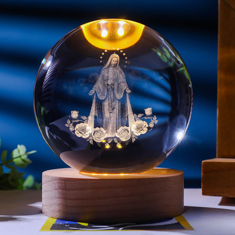 Stjärnhimmel 3D Mikro Landskap Kristallkula Hem Skrivbord Kreativ Interiör Snideri Vit Kristallkula Ornament Hantverk Presentprodukt