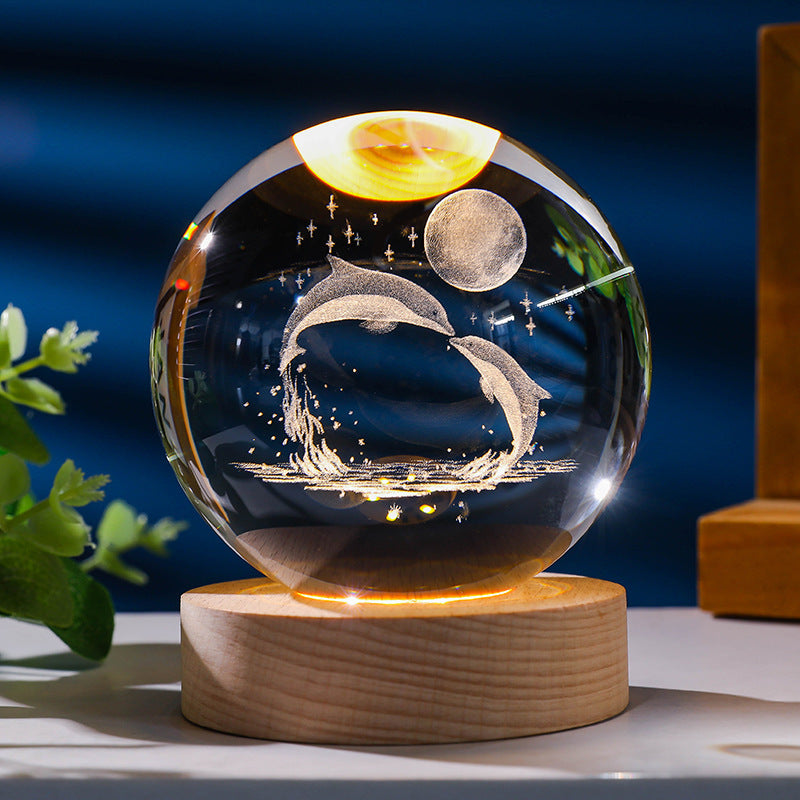 Stjärnhimmel 3D Mikro Landskap Kristallkula Hem Skrivbord Kreativ Interiör Snideri Vit Kristallkula Ornament Hantverk Presentprodukt