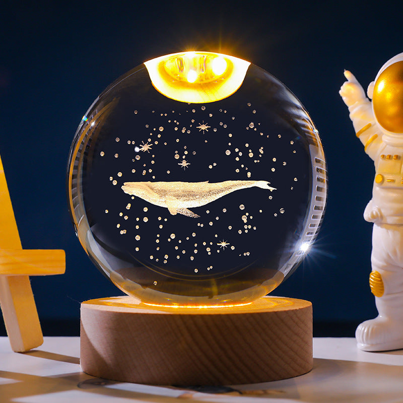 Stjärnhimmel 3D Mikro Landskap Kristallkula Hem Skrivbord Kreativ Interiör Snideri Vit Kristallkula Ornament Hantverk Presentprodukt