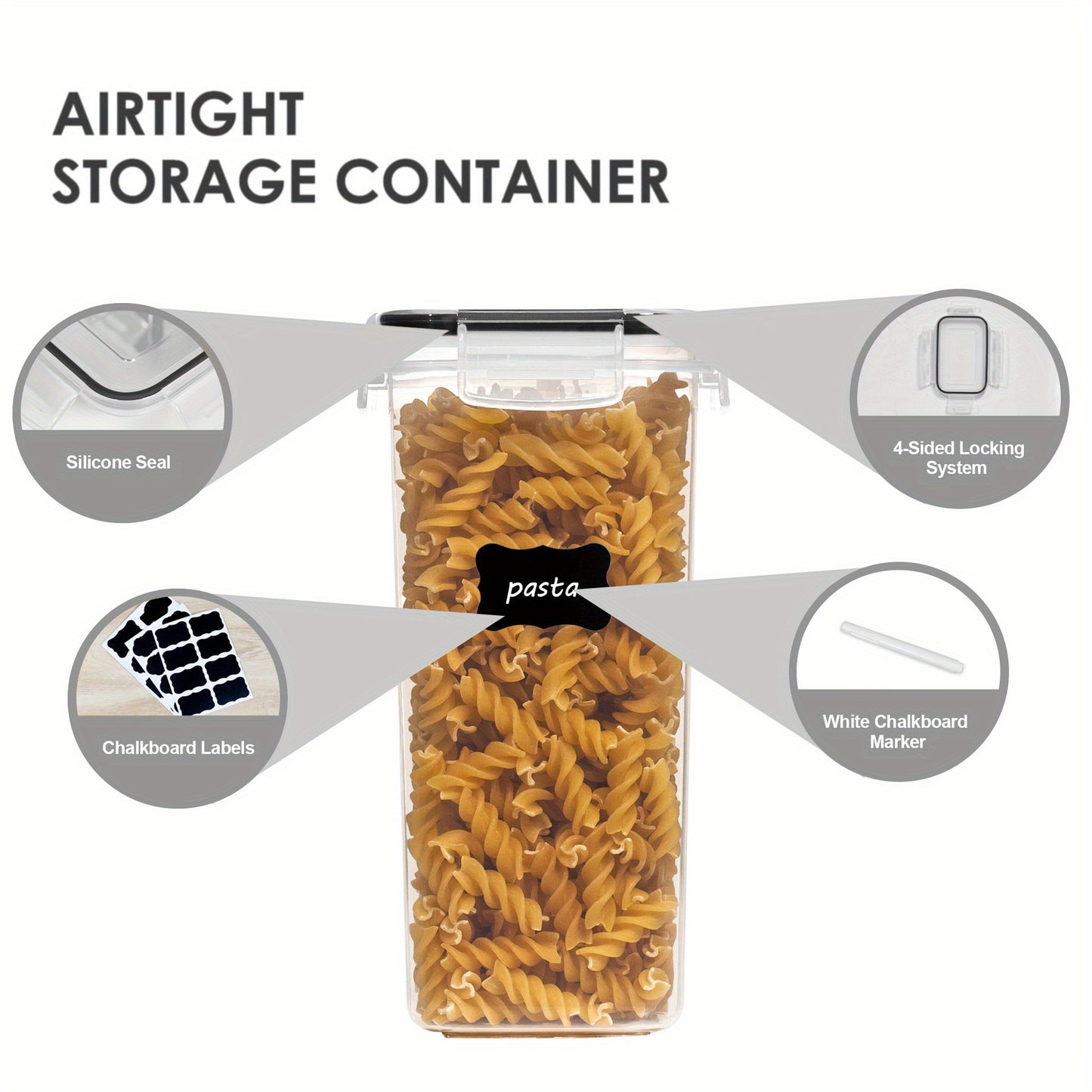 För husbilsorganisation! 4/8/10 st lufttäta matförvaringsbehållare med lock, BPA-fria plastbehållare för kök och skafferi för organisation av flingor, mjöl, socker, lämpliga husbil/husvagn