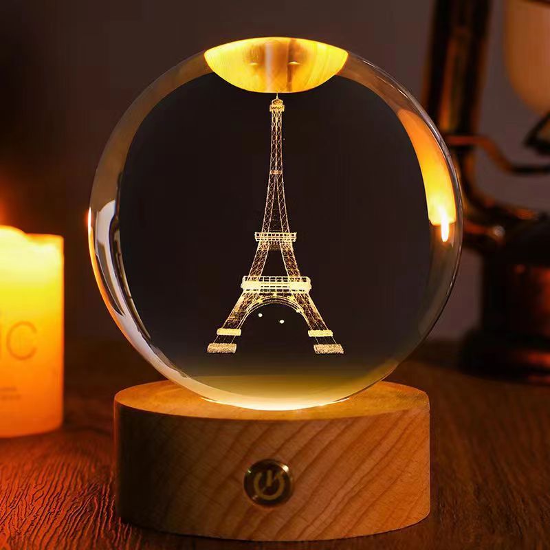 Stjärnhimmel 3D Mikro Landskap Kristallkula Hem Skrivbord Kreativ Interiör Snideri Vit Kristallkula Ornament Hantverk Presentprodukt