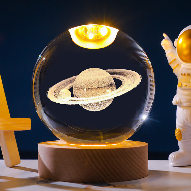 Stjärnhimmel 3D Mikro Landskap Kristallkula Hem Skrivbord Kreativ Interiör Snideri Vit Kristallkula Ornament Hantverk Presentprodukt