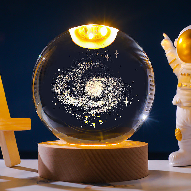 Stjärnhimmel 3D Mikro Landskap Kristallkula Hem Skrivbord Kreativ Interiör Snideri Vit Kristallkula Ornament Hantverk Presentprodukt