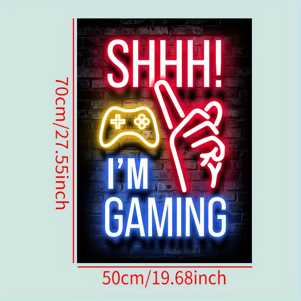 1 st neonspelposter - livfull canvastavla för spelhallar och pojkrum - perfekt väggdekor för Mancaves