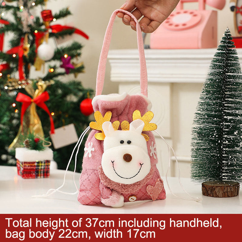 Julklappspåse, rosa glitterpresentpåse.