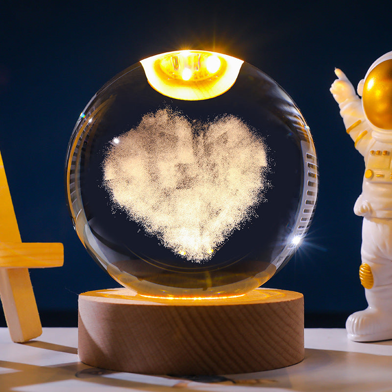 Stjärnhimmel 3D Mikro Landskap Kristallkula Hem Skrivbord Kreativ Interiör Snideri Vit Kristallkula Ornament Hantverk Presentprodukt