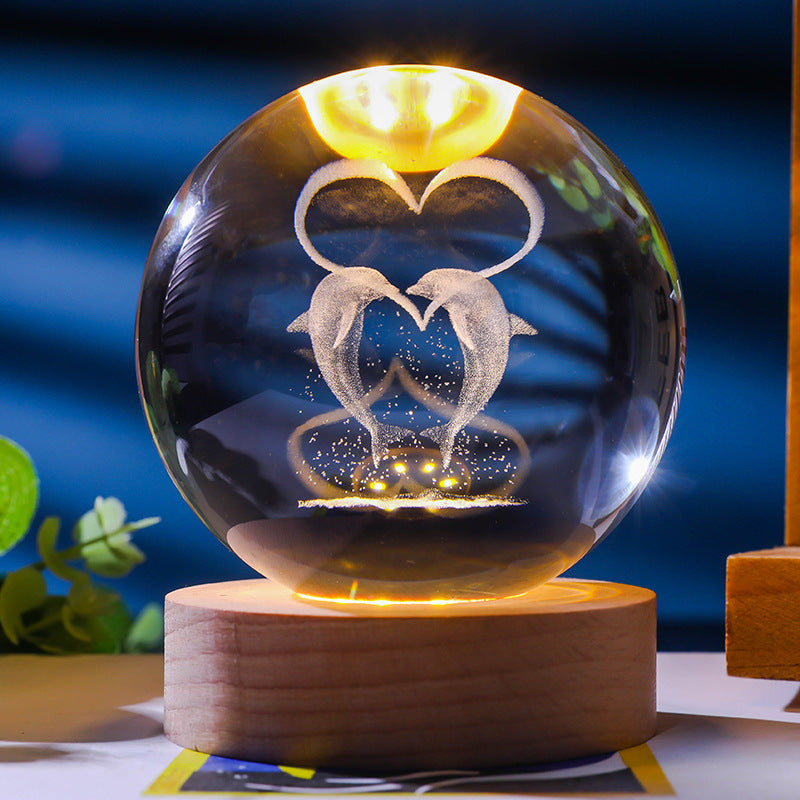 Stjärnhimmel 3D Mikro Landskap Kristallkula Hem Skrivbord Kreativ Interiör Snideri Vit Kristallkula Ornament Hantverk Presentprodukt