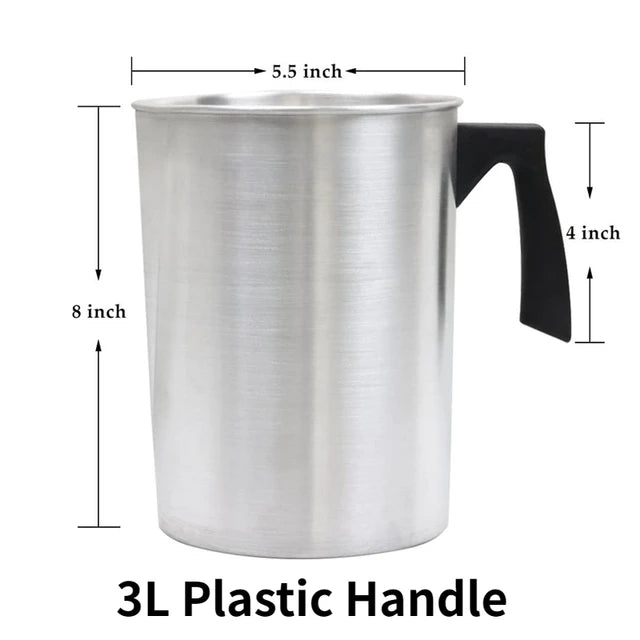 Ljusframställning hällgryta 32 oz dubbelpanna vax smältdegel 304 kanna i rostfritt stål med värmebeständigt handtag