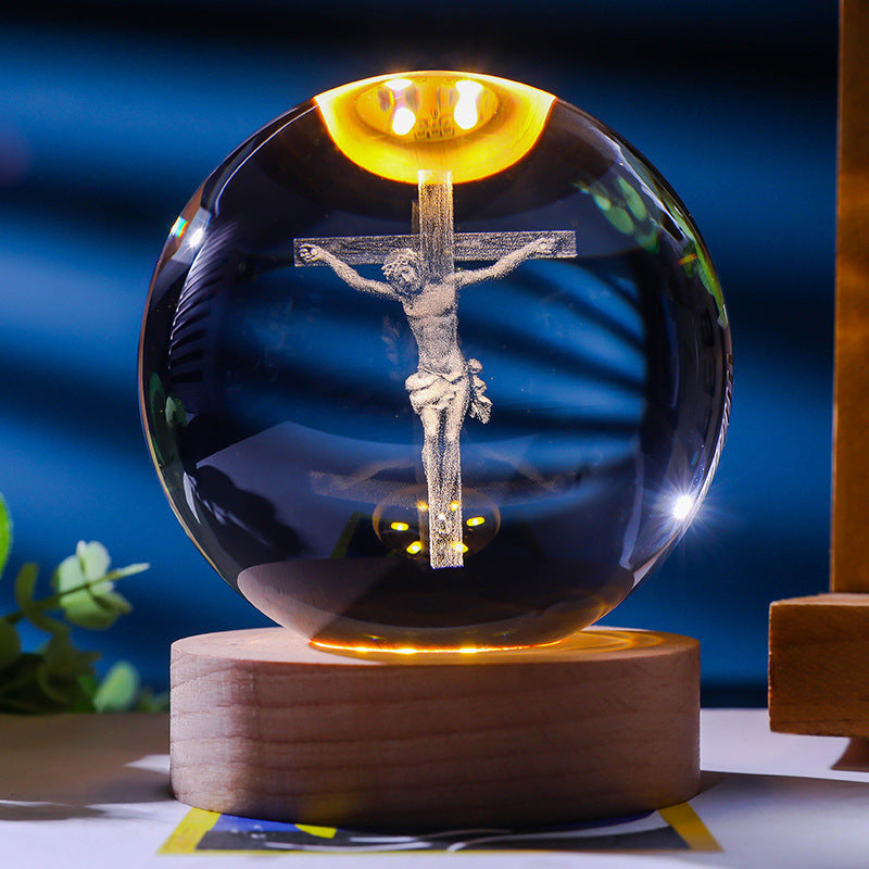 Stjärnhimmel 3D Mikro Landskap Kristallkula Hem Skrivbord Kreativ Interiör Snideri Vit Kristallkula Ornament Hantverk Presentprodukt