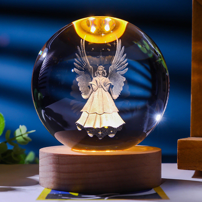 Stjärnhimmel 3D Mikro Landskap Kristallkula Hem Skrivbord Kreativ Interiör Snideri Vit Kristallkula Ornament Hantverk Presentprodukt