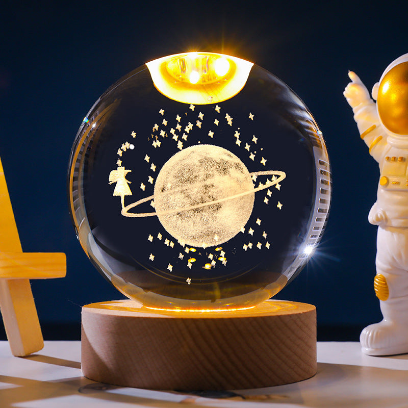 Stjärnhimmel 3D Mikro Landskap Kristallkula Hem Skrivbord Kreativ Interiör Snideri Vit Kristallkula Ornament Hantverk Presentprodukt