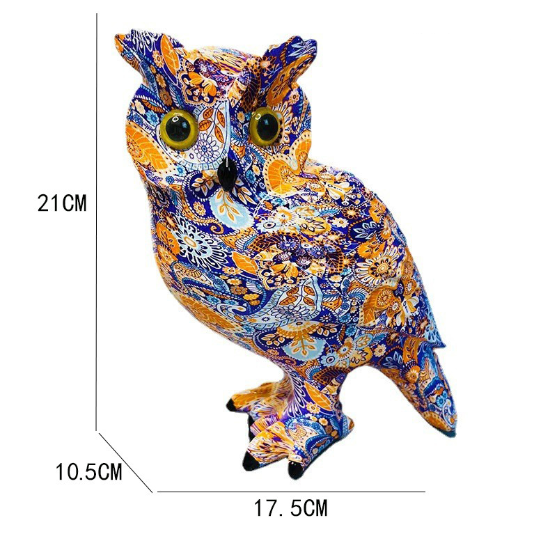 Kreativa färgglada ugglor harts ornament