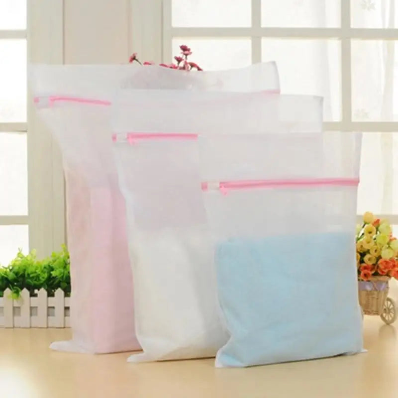3 Storlek Polyester Mesh Tvättväska Polyester Tvättnätspåse För Underkläder Strumpa Tvättmaskin Påse Kläder BH-väskor