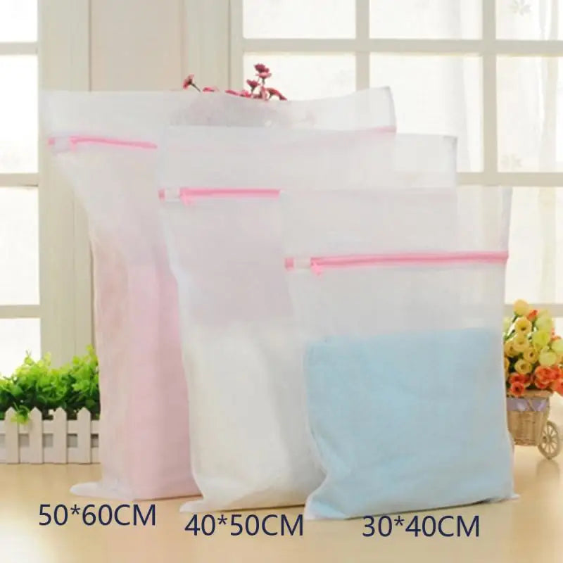 3 Storlek Polyester Mesh Tvättväska Polyester Tvättnätspåse För Underkläder Strumpa Tvättmaskin Påse Kläder BH-väskor
