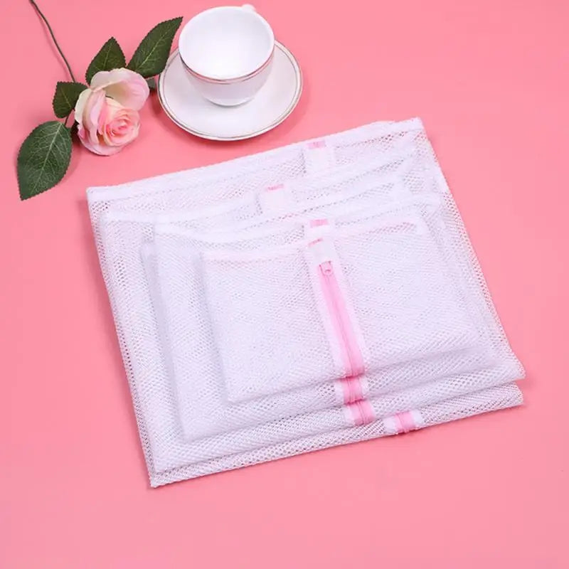 3 Storlek Polyester Mesh Tvättväska Polyester Tvättnätspåse För Underkläder Strumpa Tvättmaskin Påse Kläder BH-väskor