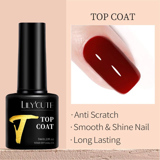 LILYCUTE 7ML Färgglad Gel Nagellack 129 Färger Långvarig För Manikyr Semi Permanent Base Top Coat Nail Art UV Gel Lack