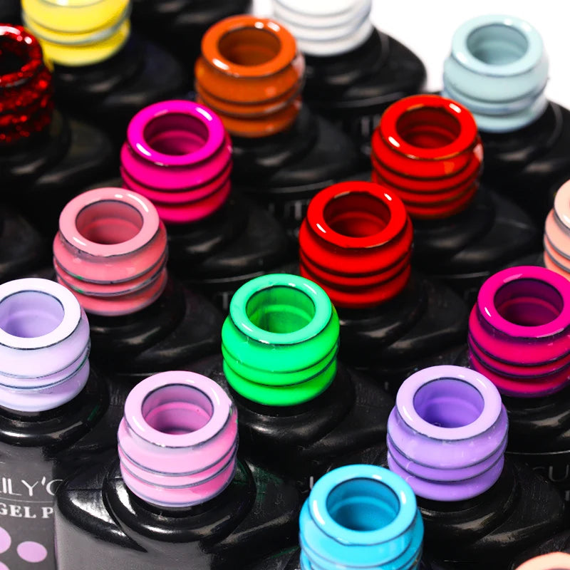 LILYCUTE 7ML Färgglad Gel Nagellack 129 Färger Långvarig För Manikyr Semi Permanent Base Top Coat Nail Art UV Gel Lack