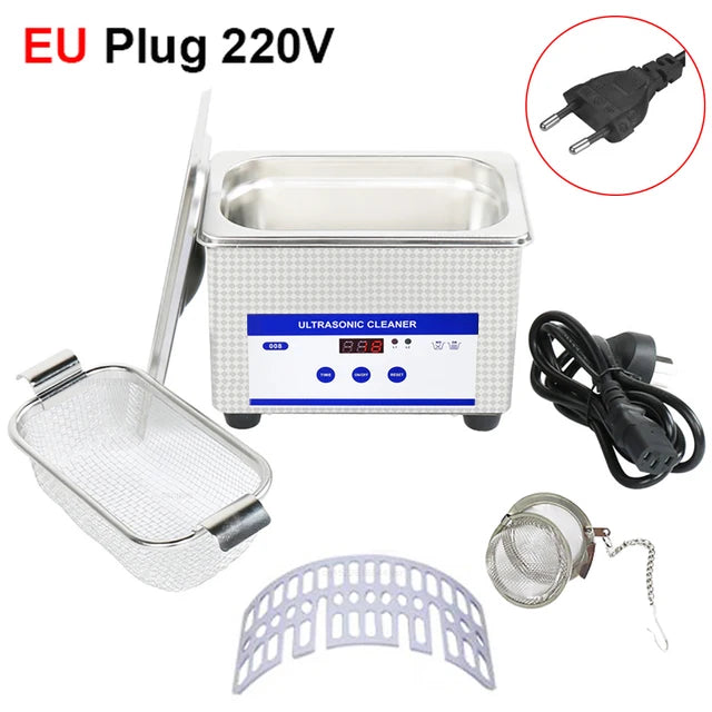 Ultraljudsrengöring 800ml Ultraljudsglasrengöring 40KHZ högfrekvent ultraljudstvättbad för smycken Rengöring av glasögon35W