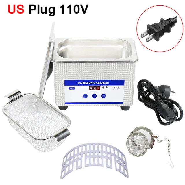 Ultraljudsrengöring 800ml Ultraljudsglasrengöring 40KHZ högfrekvent ultraljudstvättbad för smycken Rengöring av glasögon35W