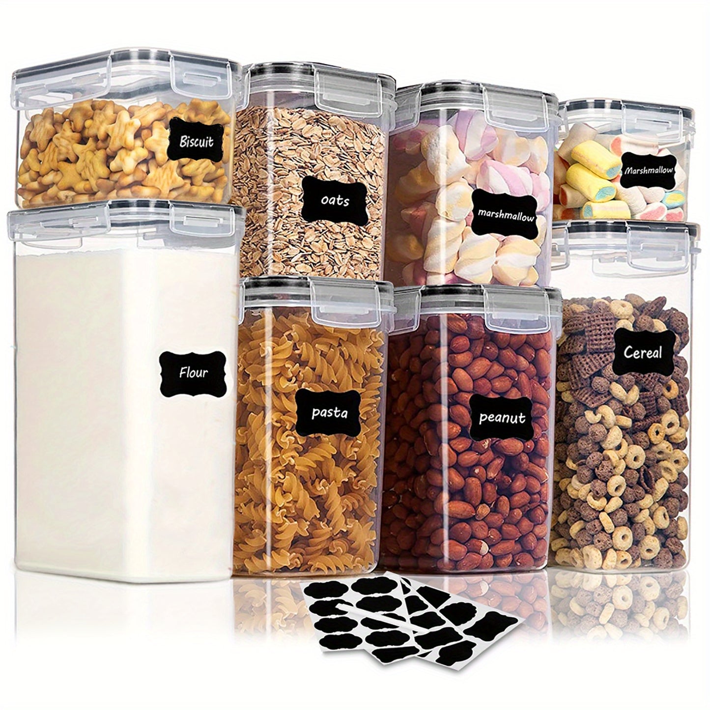 För husbilsorganisation! 4/8/10 st lufttäta matförvaringsbehållare med lock, BPA-fria plastbehållare för kök och skafferi för organisation av flingor, mjöl, socker, lämpliga husbil/husvagn