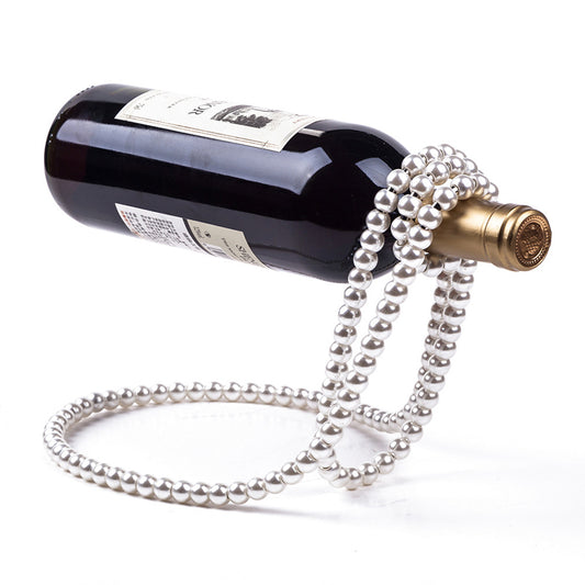 Pärlhalsband Vinställ i rostfritt stål Vinsockel Klämhållare Suspension Champagne Whisky Små prydnader