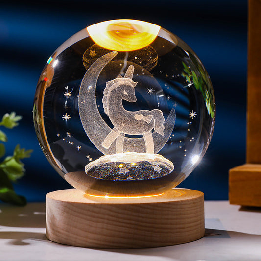 Stjärnhimmel 3D Mikro Landskap Kristallkula Hem Skrivbord Kreativ Interiör Snideri Vit Kristallkula Ornament Hantverk Presentprodukt
