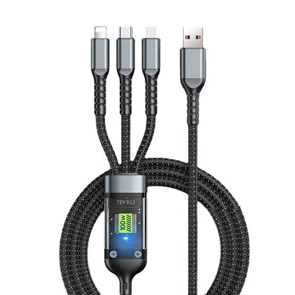 3 i 1 usb 100w kabel för snabbladdning och data mini usb typ c mikro lämpar sig för Iphone Android Xiaomi Huawei Oppo laddning