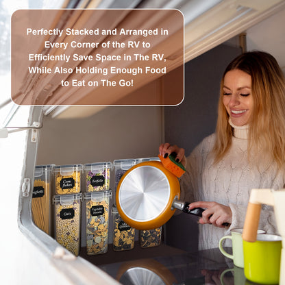 För husbilsorganisation! 4/8/10 st lufttäta matförvaringsbehållare med lock, BPA-fria plastbehållare för kök och skafferi för organisation av flingor, mjöl, socker, lämpliga husbil/husvagn