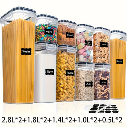 För husbilsorganisation! 4/8/10 st lufttäta matförvaringsbehållare med lock, BPA-fria plastbehållare för kök och skafferi för organisation av flingor, mjöl, socker, lämpliga husbil/husvagn