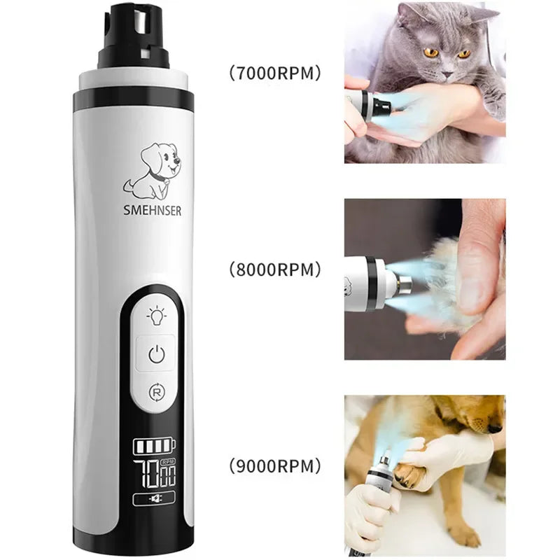 Elektrisk nageltrimmer för husdjur.