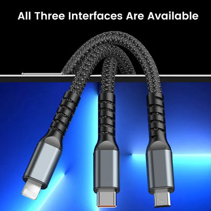 3 i 1 usb 100w kabel för snabbladdning och data mini usb typ c mikro lämpar sig för Iphone Android Xiaomi Huawei Oppo laddning