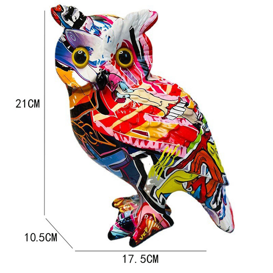 Kreativa färgglada ugglor harts ornament