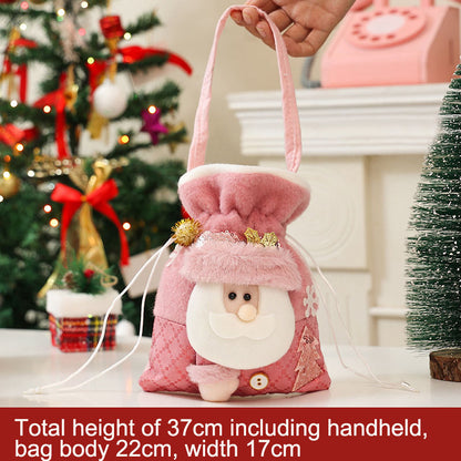 Julklappspåse, rosa glitterpresentpåse.