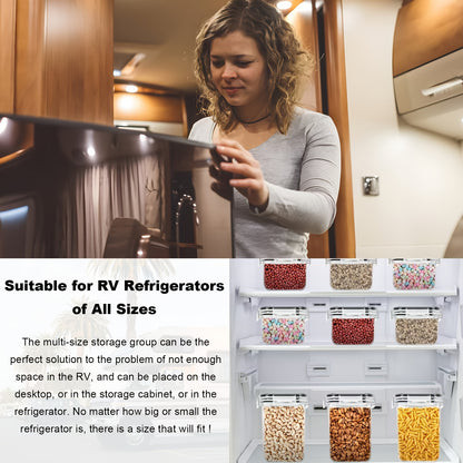 För husbilsorganisation! 4/8/10 st lufttäta matförvaringsbehållare med lock, BPA-fria plastbehållare för kök och skafferi för organisation av flingor, mjöl, socker, lämpliga husbil/husvagn