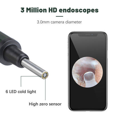 WiFi endoskop 3,9 mm synligt öronsked Luminous Ear Speculum HD öronplockarsticka