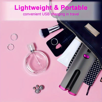 5 värmeinställningar, automatisk böjning för läckert hår - Keramisk, skållningsfri, trasselfri, snabbladdningsbart USB-litiumbatteri - Perfekt för styling, speciella tillfällen och som en elegant present med lyxig presentask inkluderad